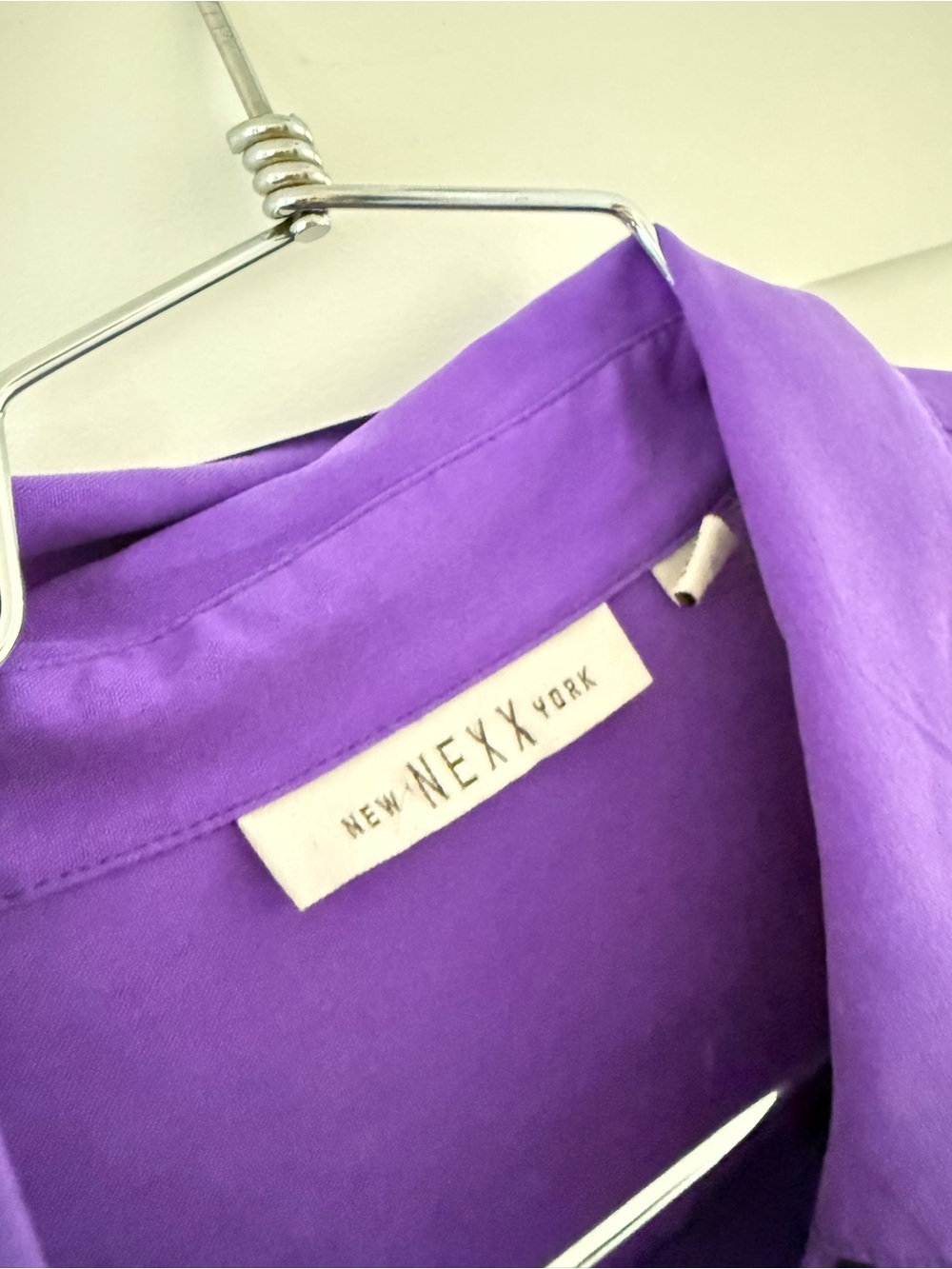 Vintage 100% Silk Purple Button-Down Blouse Size Medium - Picture 2 of 4